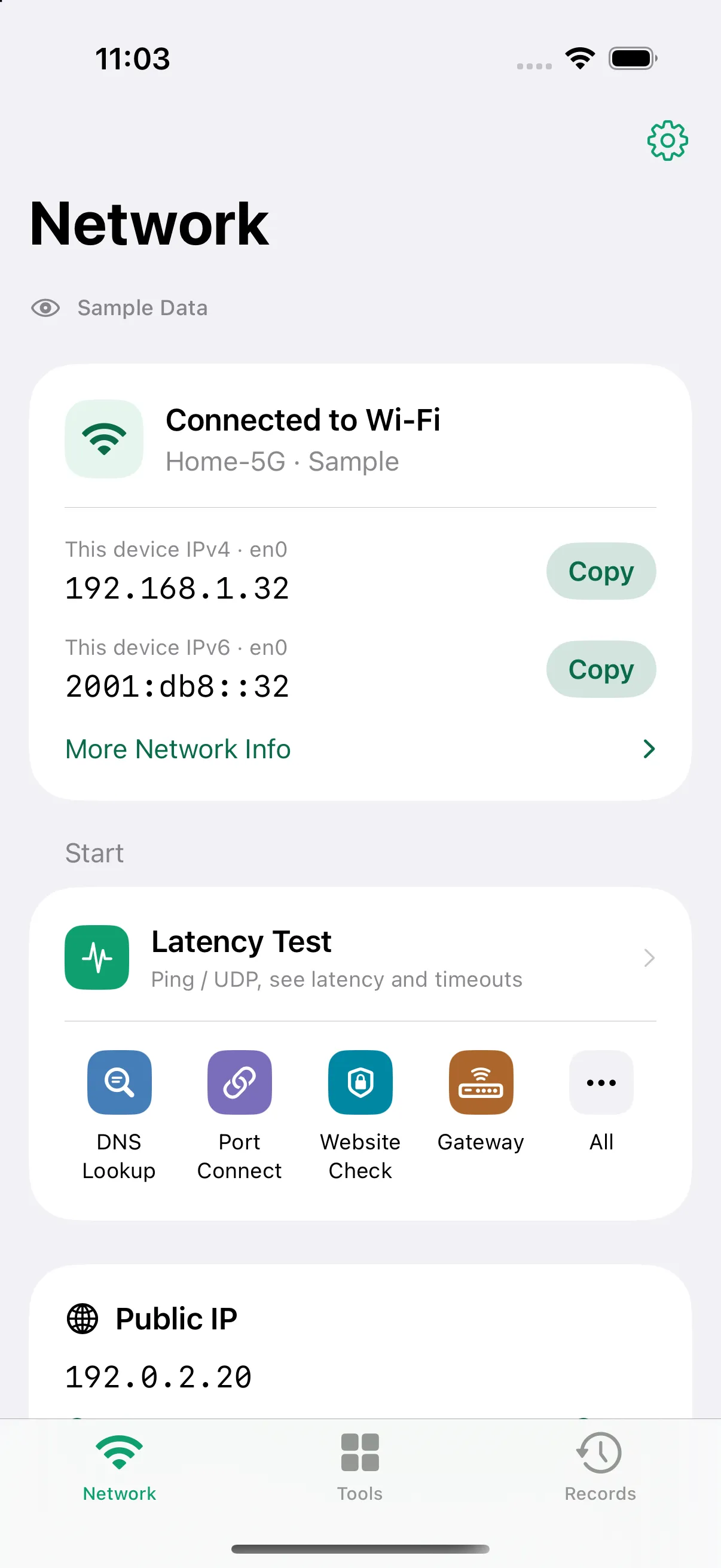 The Network tab